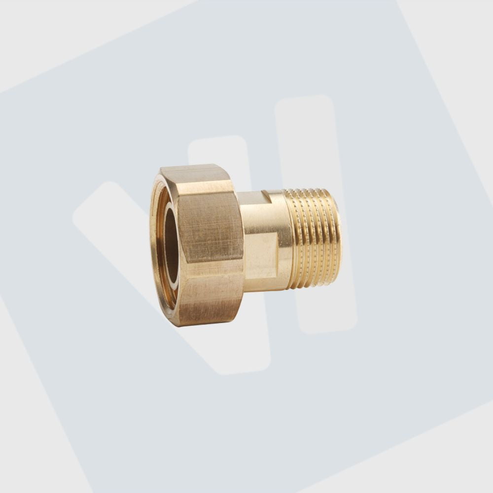 2-delige messing koppeling 3/4" voor watermeters