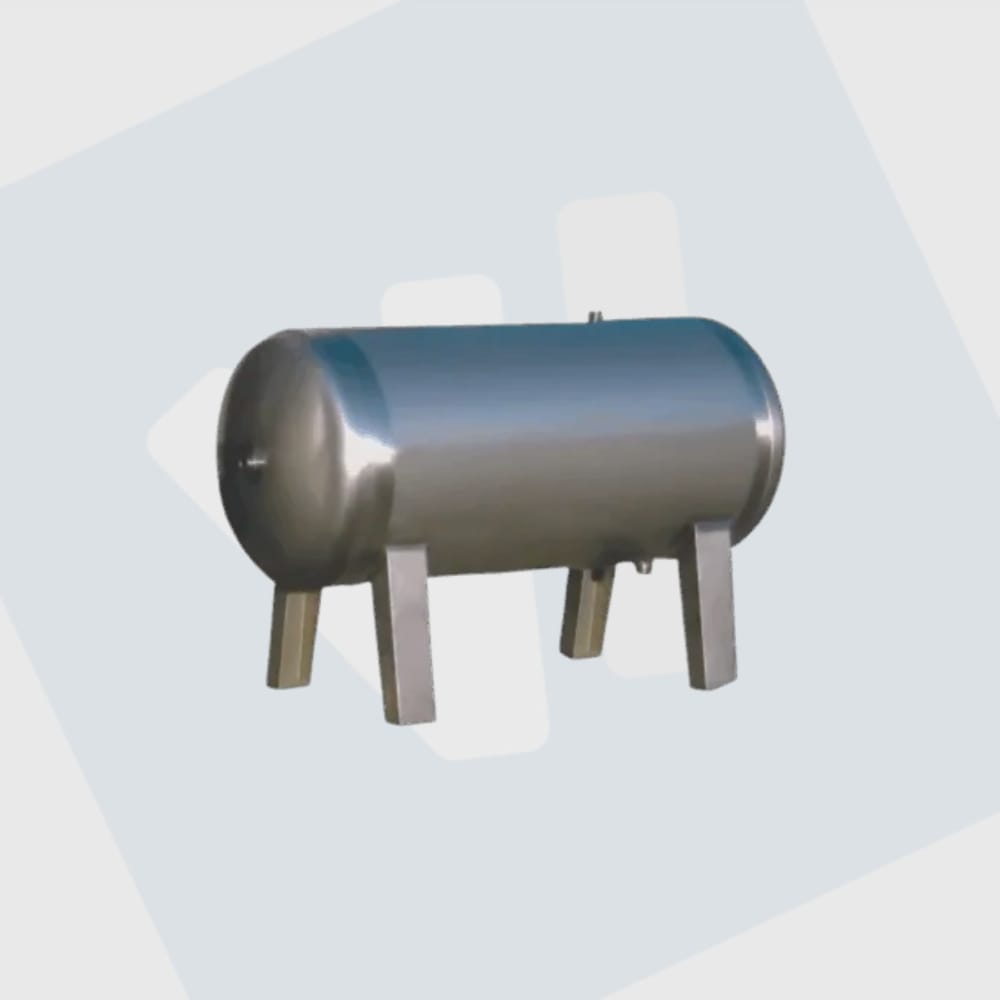 RVS304 tank/drukvat horizontaal 100 liter zonder membraan